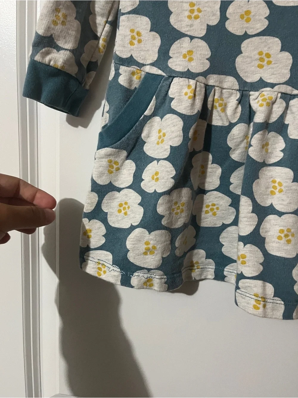 Carter's Teal Floral Pocket Long-Sleeve Dress